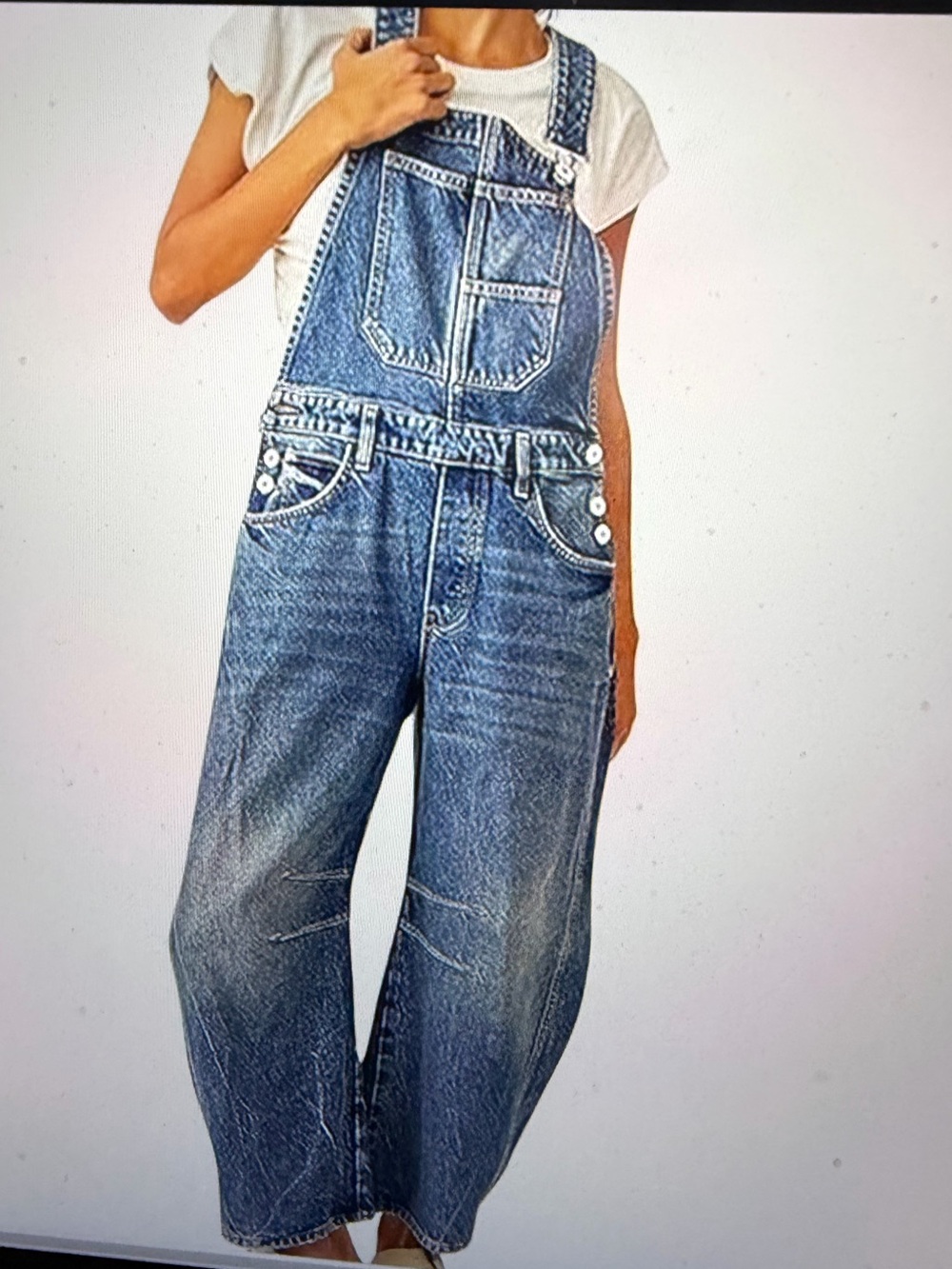 Baggy Barrel Jean Wide-Leg Denim Bib Overall - NWOT- Size S